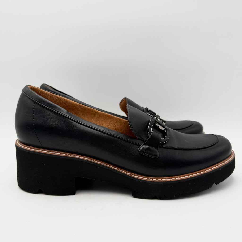 Naturalizer Womens Corrine Bit Platform Loafers Size 10 EU 41 Black NWOB