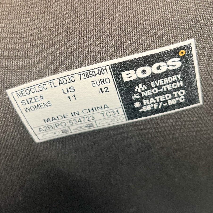 BOGS Women Neo-Classic Tall Adjustable Calf Boots Size 11 Black Waterproof NWT