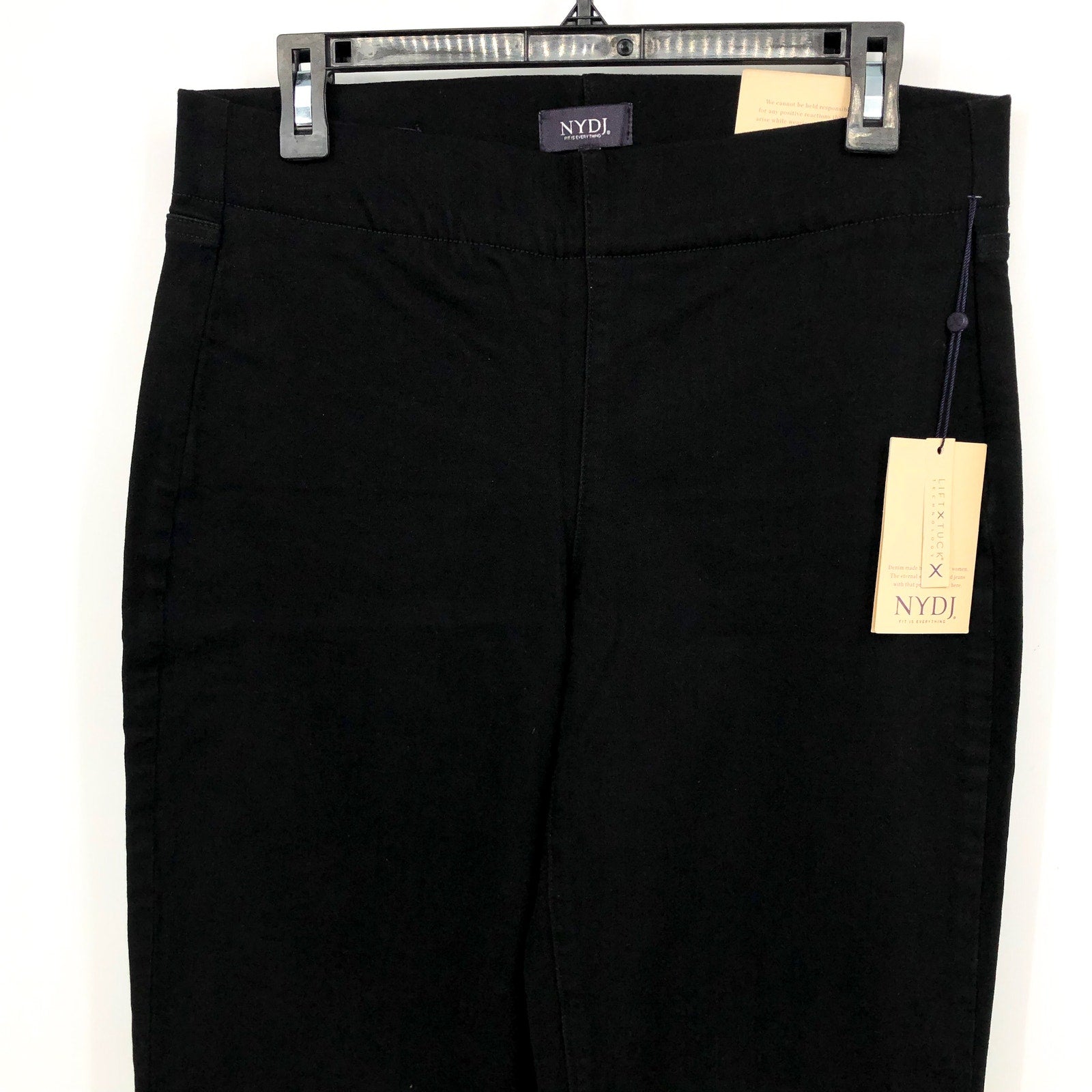 NYDJ Women's Bailey Relaxed Straight Jeans Size 8 Black Rinse Pull On NWT