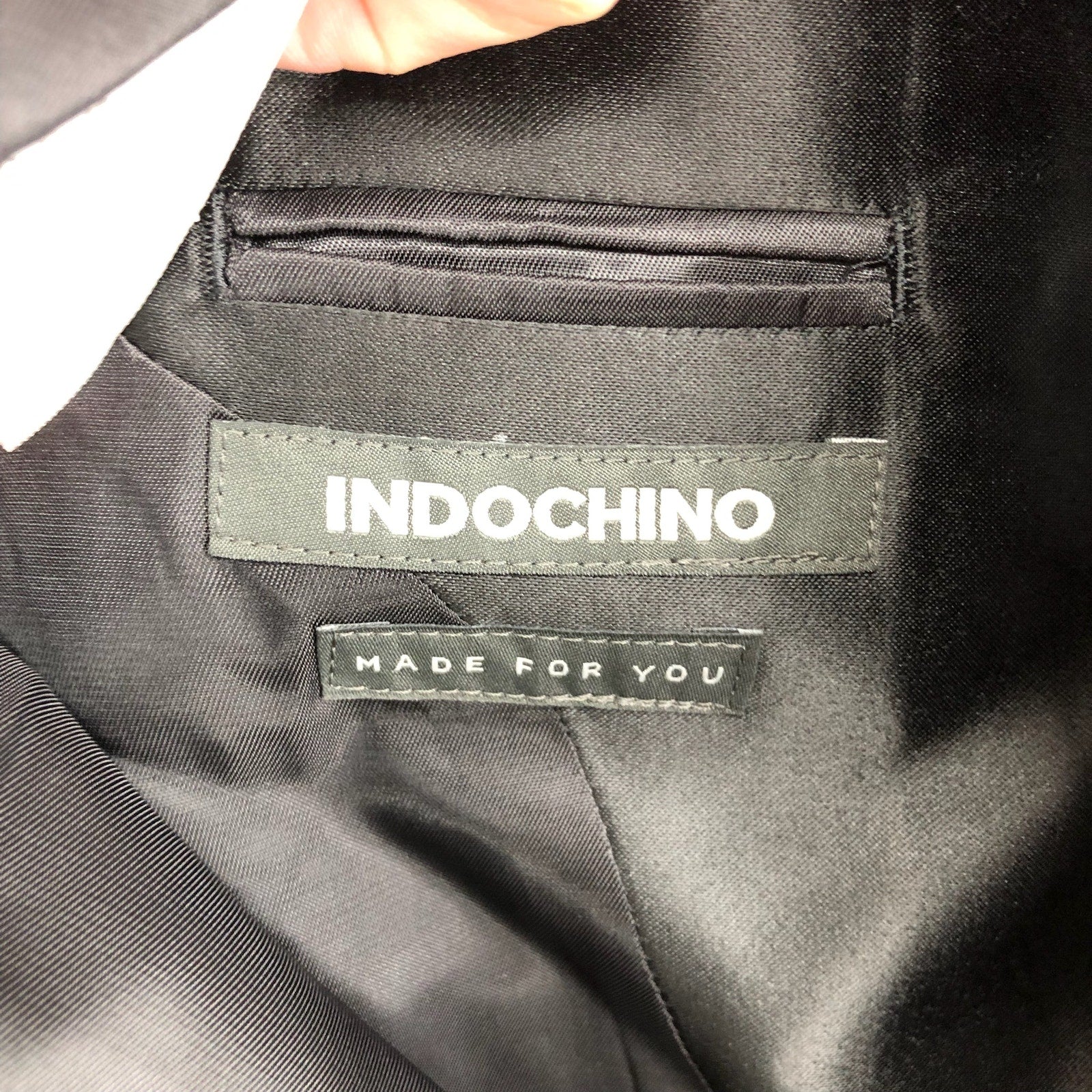 INDOCHINO Men Newbury Tuxedo Jacket 46R Black Satin Trim Shawl Lapel Blazer NWOT
