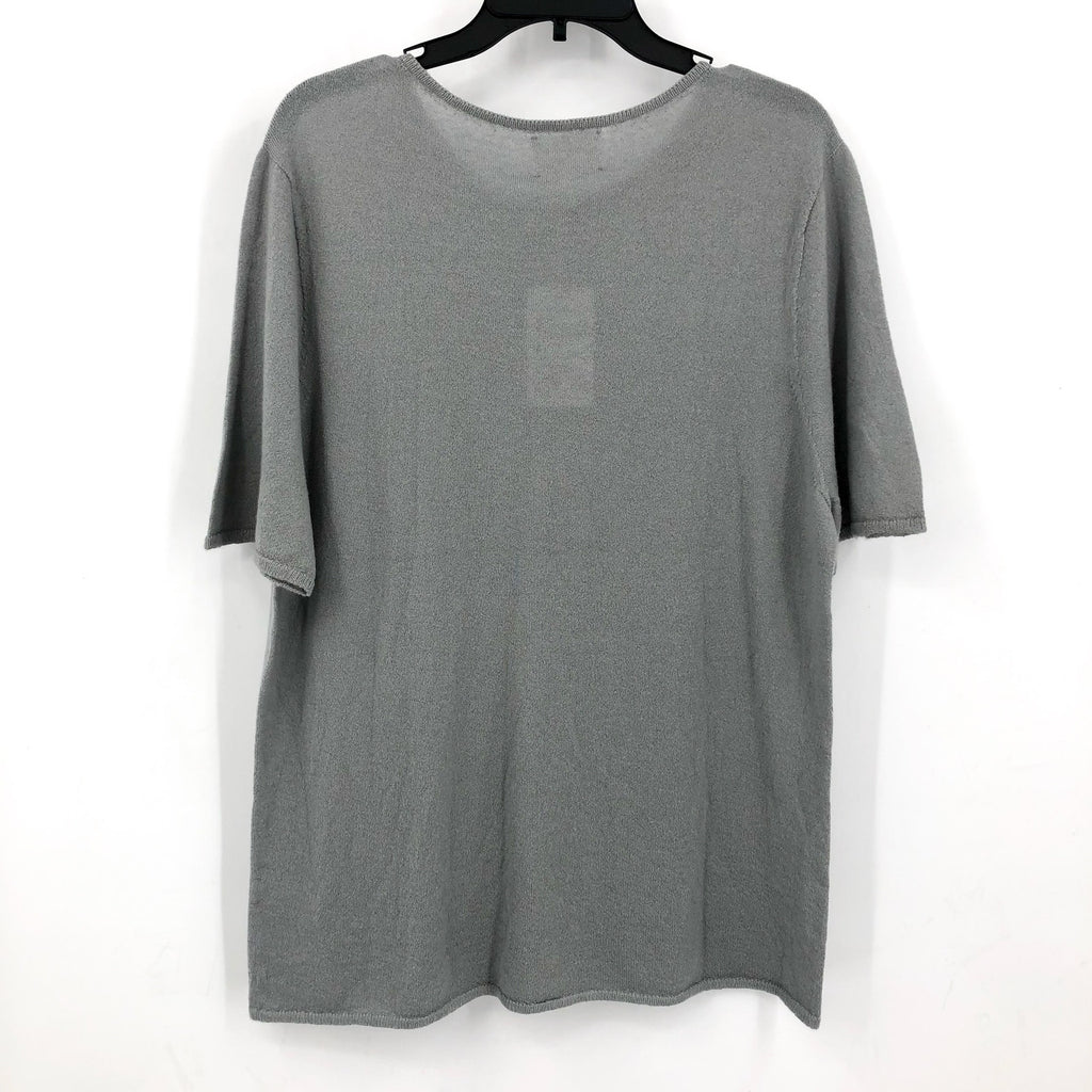 ACTIVE CASHMERE Men's Fine Cashmere T-Shirt Small Light Grey Short Sleeve NWT
