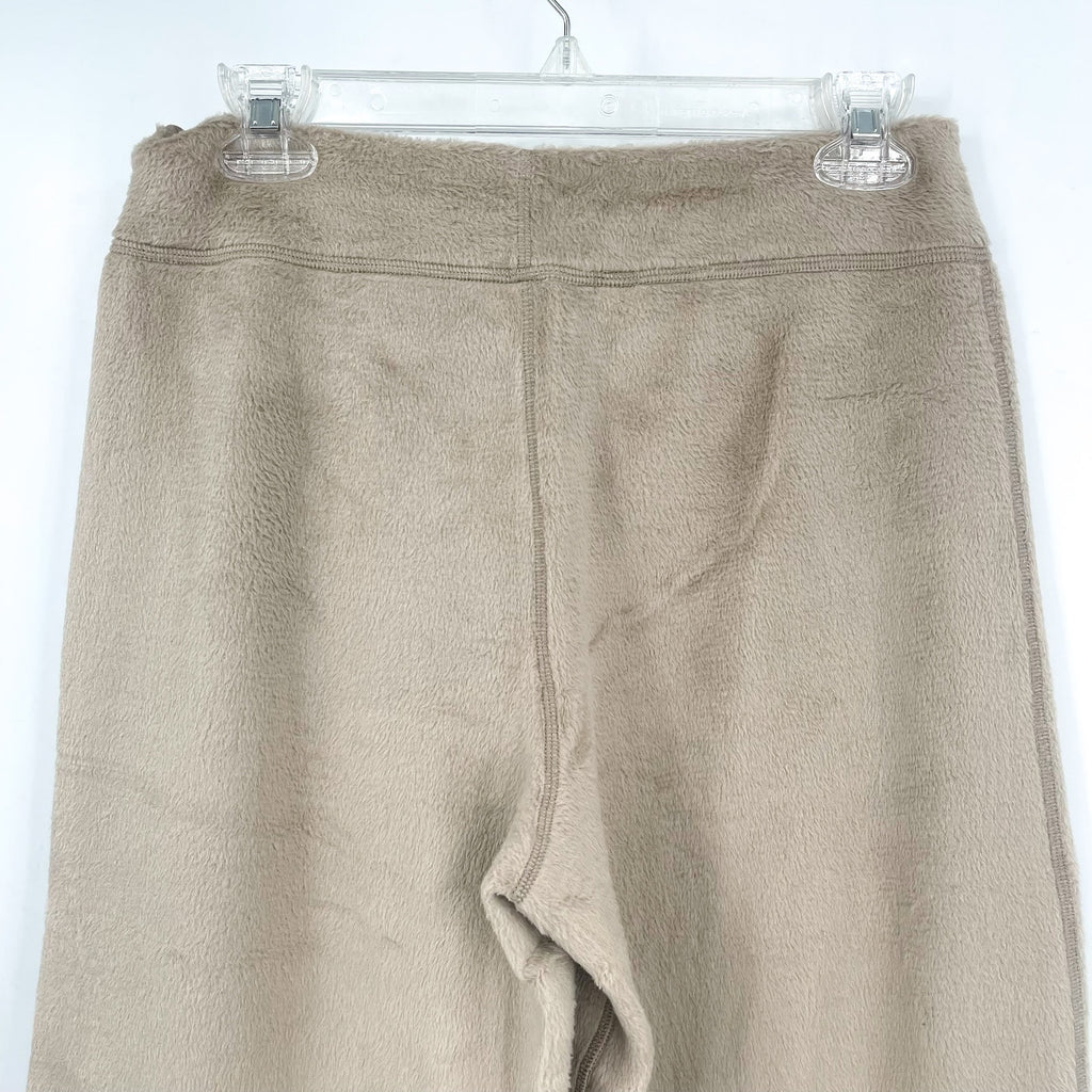 EBERJEY Women's Reversible Plush High Waist Pants Small Tan Toffee Pull-On NWOT
