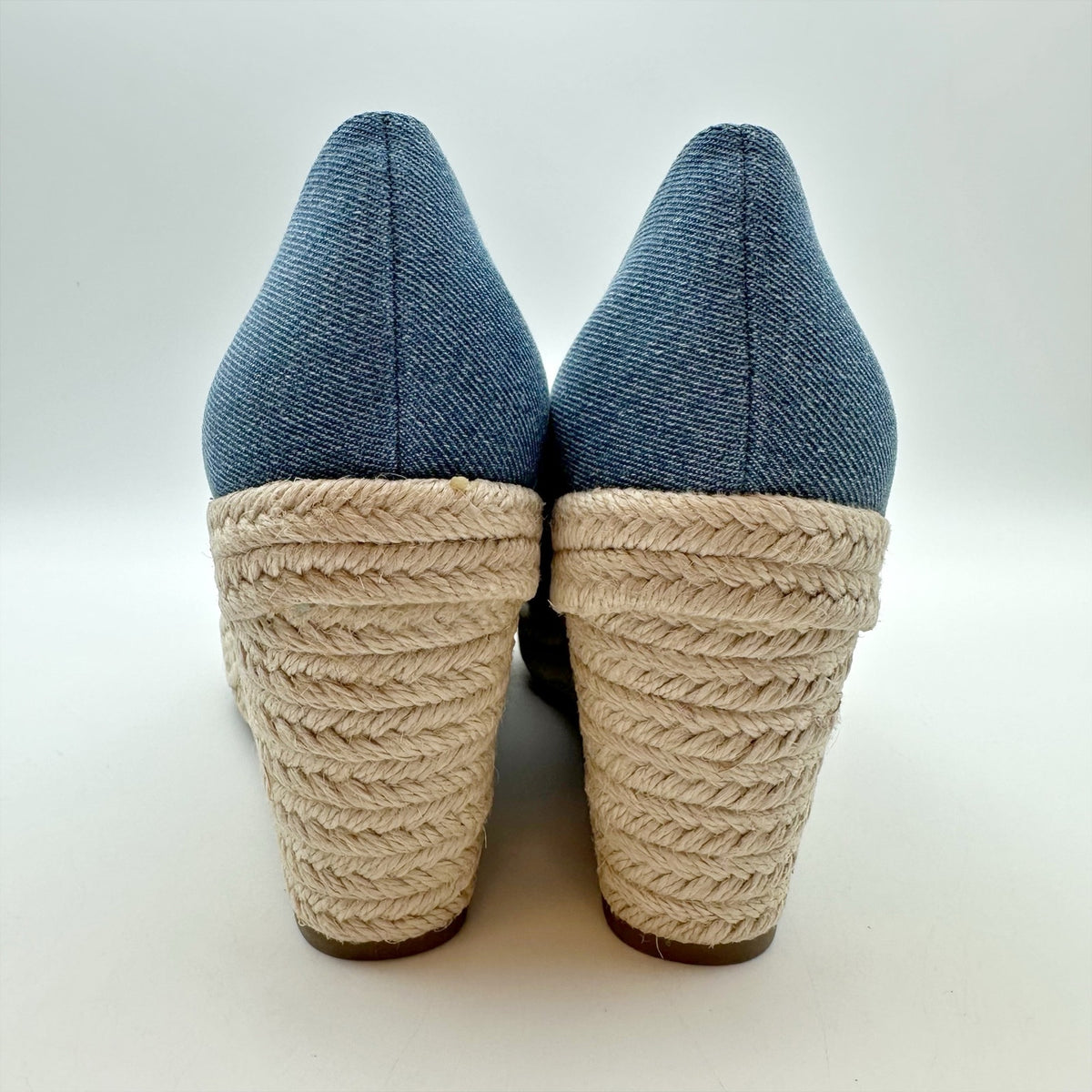 Lucky Brand Womens Imula Espadrille Wedge Heels Size 8.5 Blue Canvas NIB