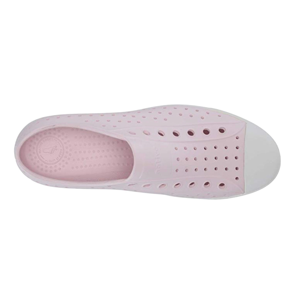 NATIVE Adult Jefferson Slip-On Shoes Mens 9 Womens 11 Milk Pink Shell White NWOB