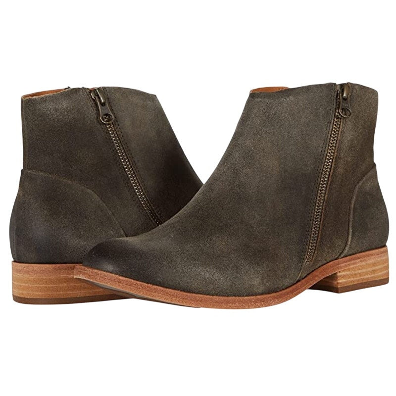 Kork-Ease Womens Riley Ankle Bootie US 7.5 Grey Taupe Leather Boots NIB