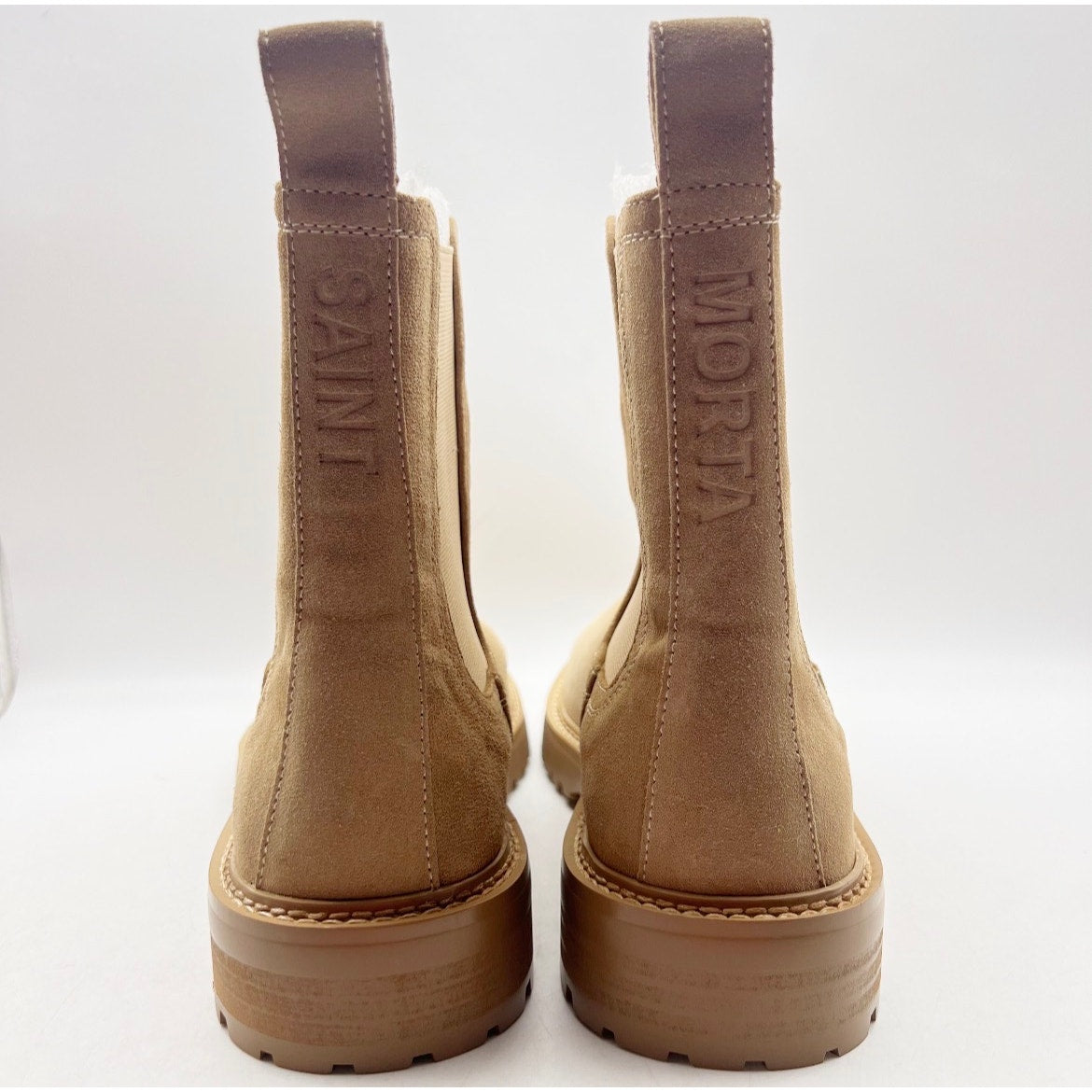 Saint Morta Men's Chunky Chelsea Boots Size 11 EU 45 Tan Suede NIB