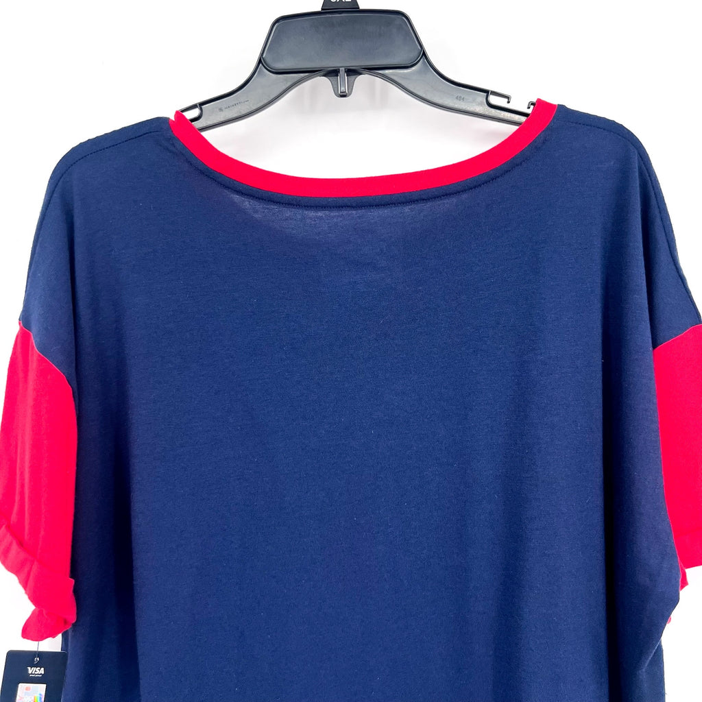 FANATICS Womens Team USA Circle Badge Cropped T-Shirt XL Navy Blue Red NWT