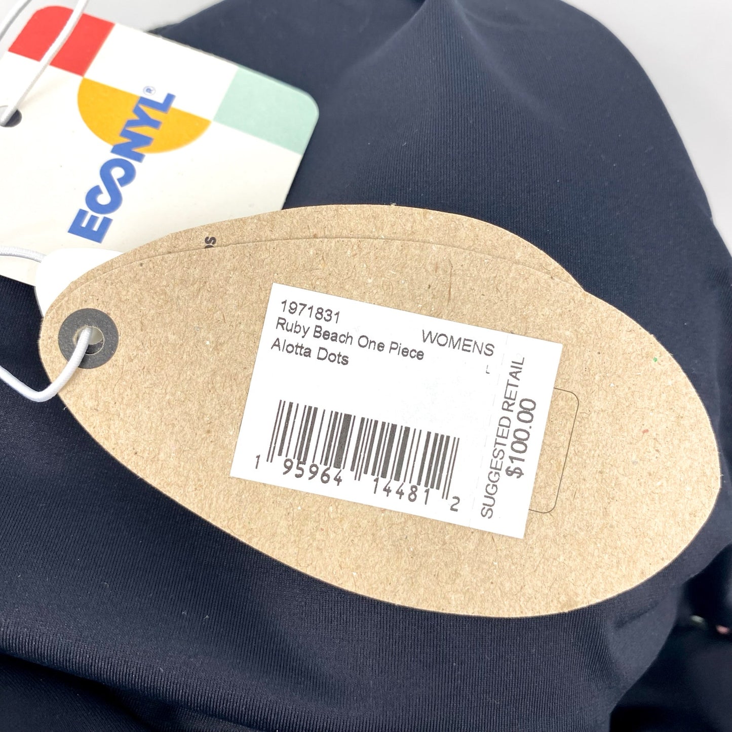 PRANA Women's Ruby Beach One-Piece Swimsuit Large Black Multi Alotta Dots NWT