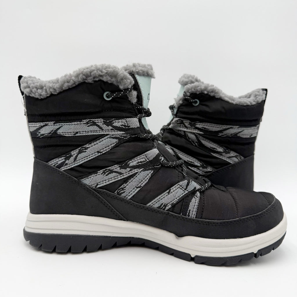 Ryka Womens Akron Ankle Boots Size 7.5 Wide Black Water Resistant Outdoors NIB