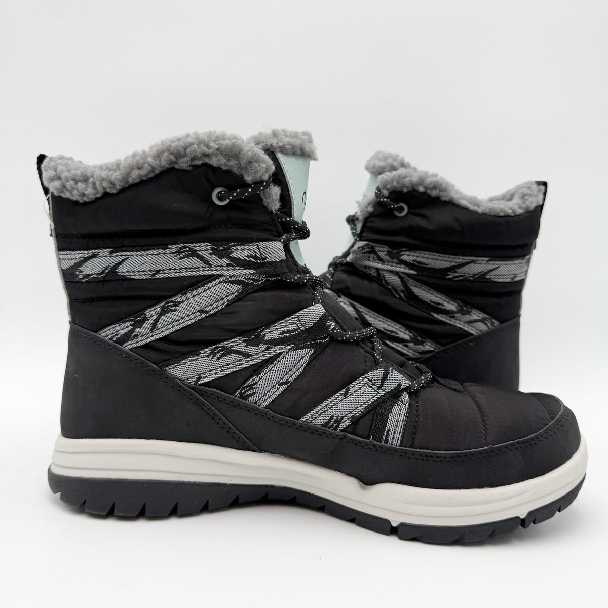 Ryka Womens Akron Ankle Boots Size 7.5 Wide Black Water Resistant Outdoors NIB