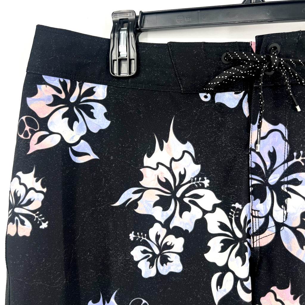 BILLABONG Mens Sundays Pro 19" Board Shorts Size 36 Black Floral Drawstring NWT