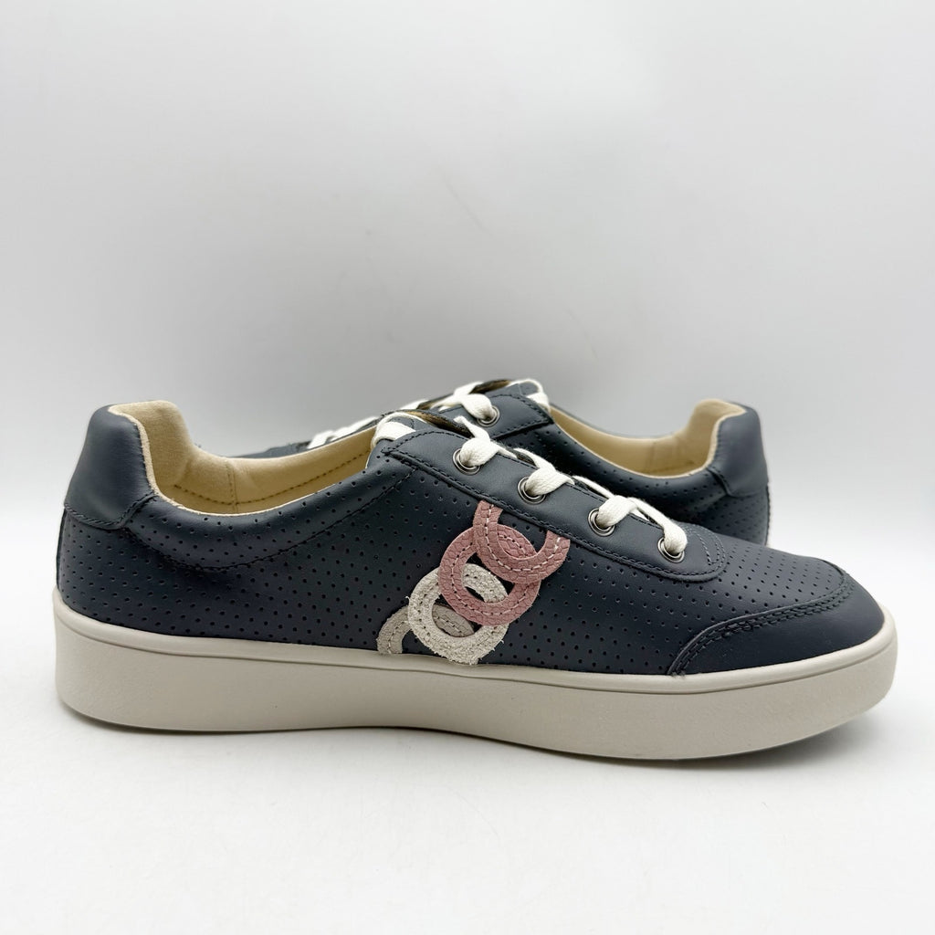 Spenco Womens Cambridge Casual Sneakers Size 9 M EU 39.5 Blue Pink Leather NIB