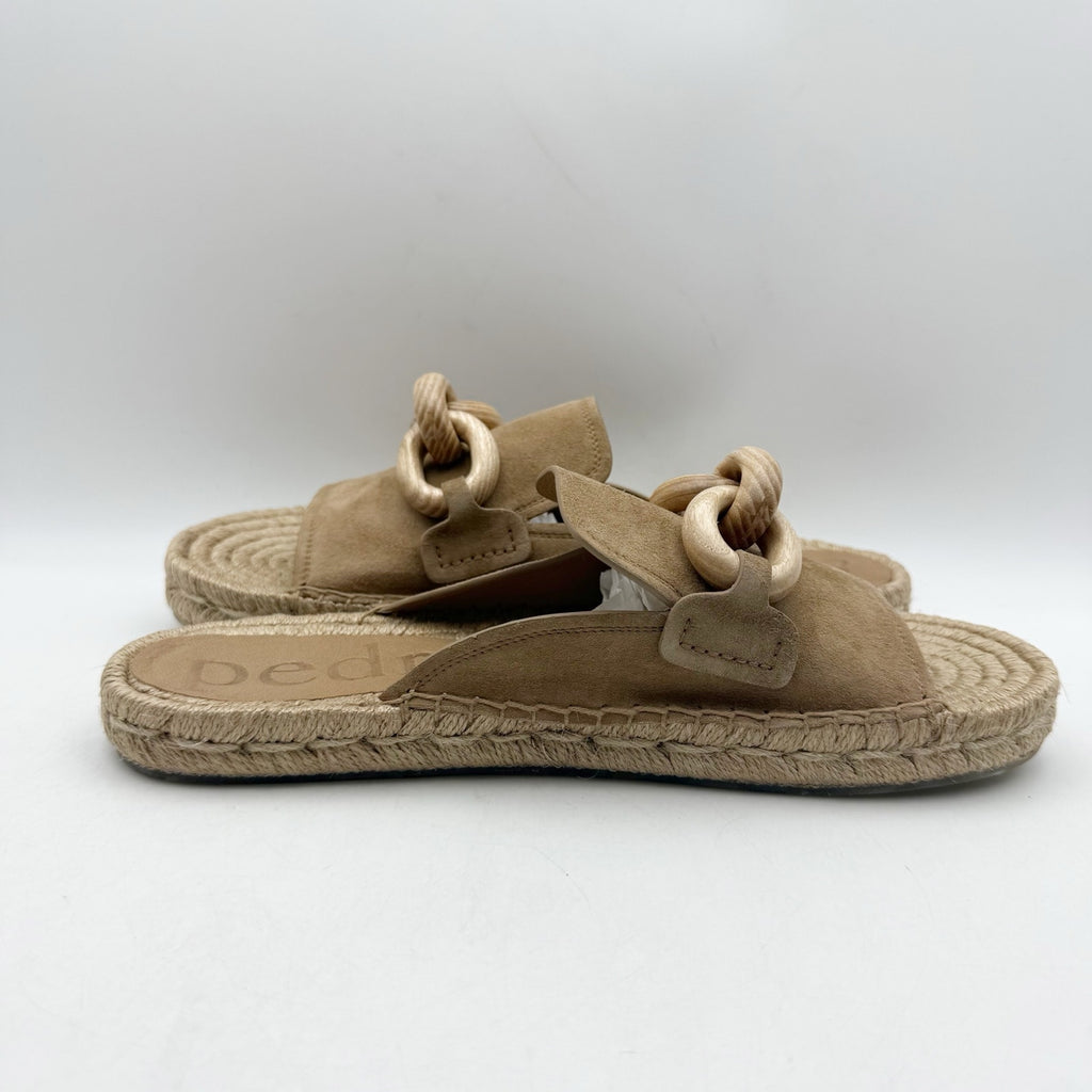 Pedro Garcia Womens Journey Slide Sandals EU 39.5 US 9.5 Tan Beige Leather NWOB