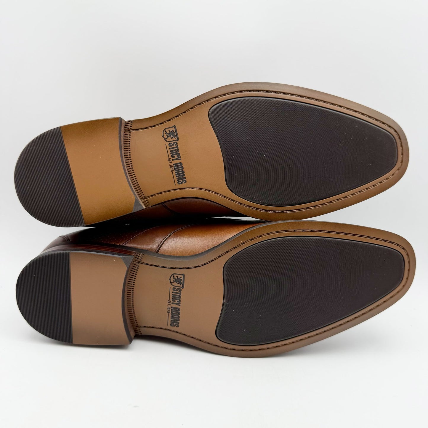 Stacy Adams Mens Karcher Monk Strap Dress Shoes US 9 M Brown Leather NIB