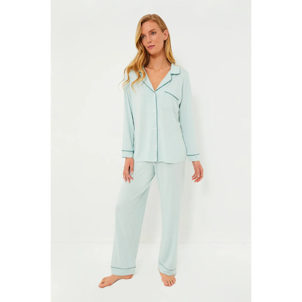EBERJEY Women's Gisele PJ Set Small Mint Green Surf Spray Agave Modal NWT