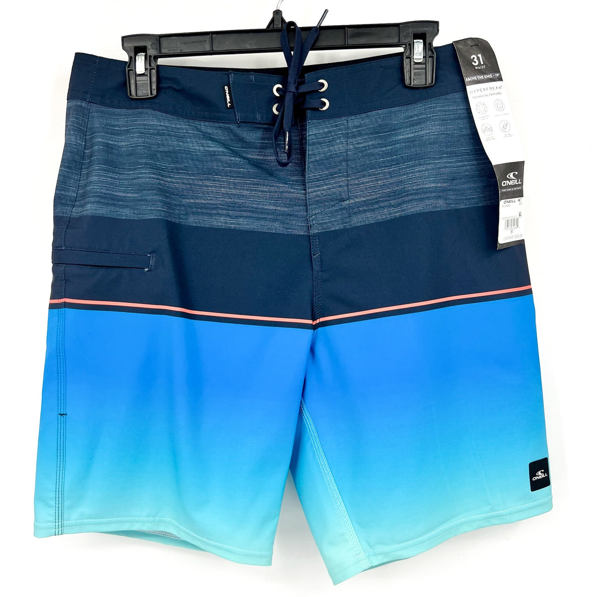 O'NEILL Men's Hyperfreak Heat Block 19" Boardshorts Size 31 Medium Navy Blue NWT