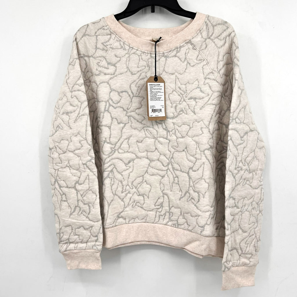 PRANA Women's Carin Pullover Sweatshirt XL Soft White Jacquard Knit NWT