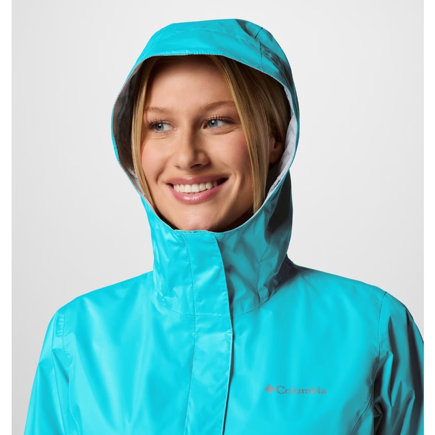 Columbia Women’s Arcadia II Rain Jacket XS Geyser Blue Hooded Waterproof NWT