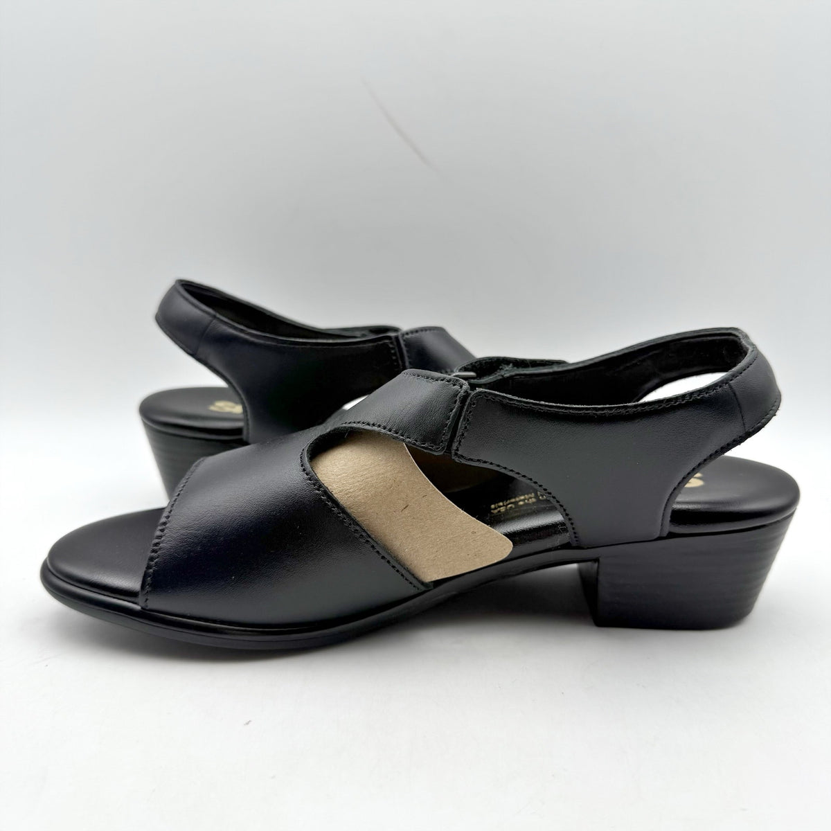 SAS Womens Suntimer Heeled Sandals Size 7 M EU 37.5 Black Leather NIB