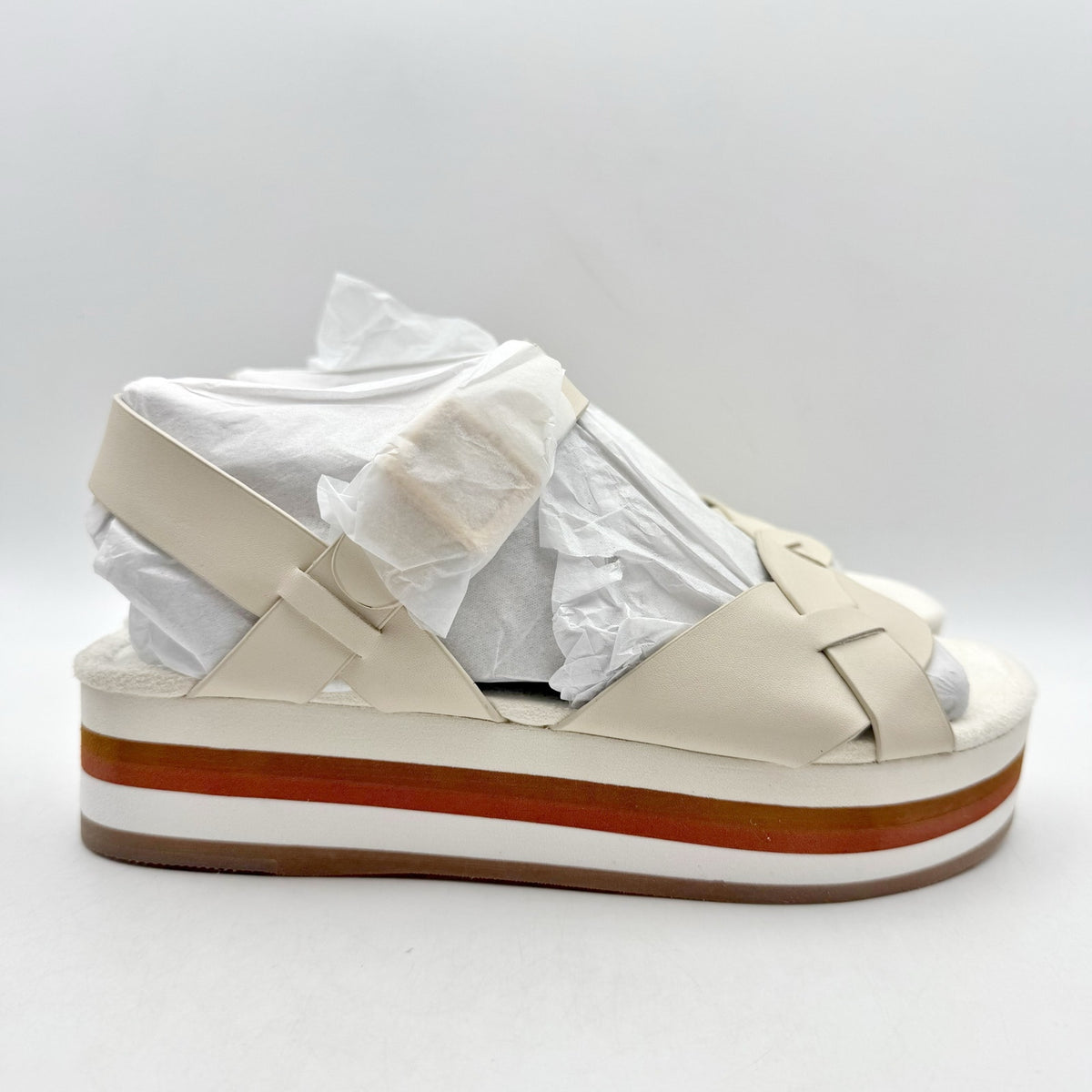 Kelsi Dagger Womens Brooklyn Breeze Platform Sandals Size 7.5 White Leather NIB