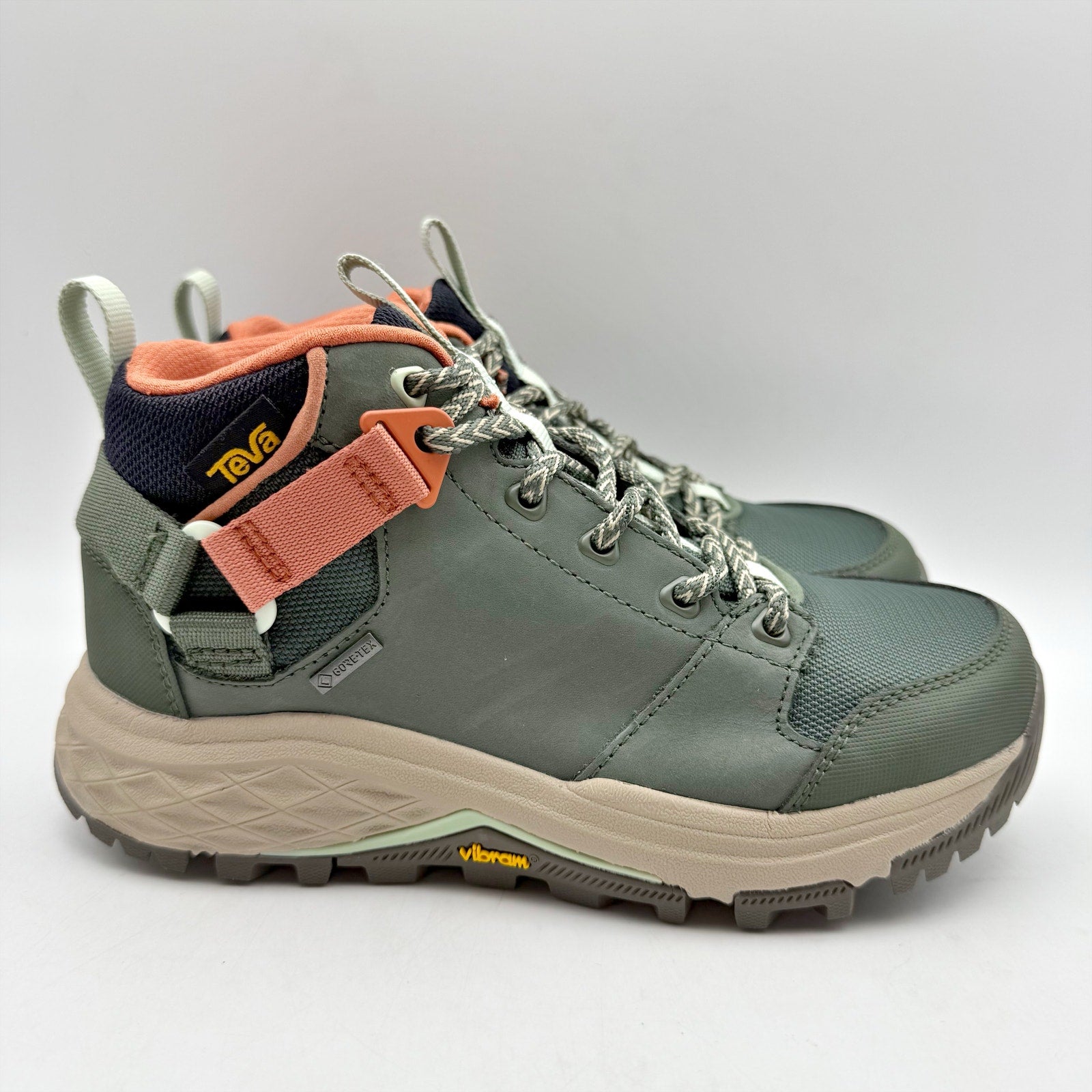 Teva Womens Grandview GTX Mid Hiking Boots US 7 Green Thyme Waterproof NWOB
