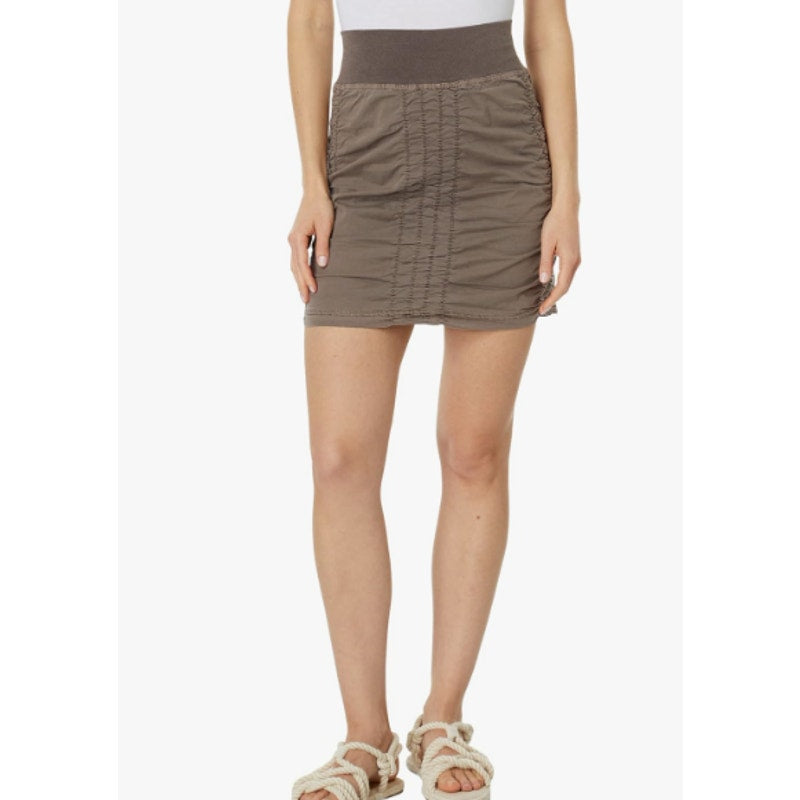 XCVI Women's The Solid Trace Skirt Medium Brown Mink Pull-On Casual NWT