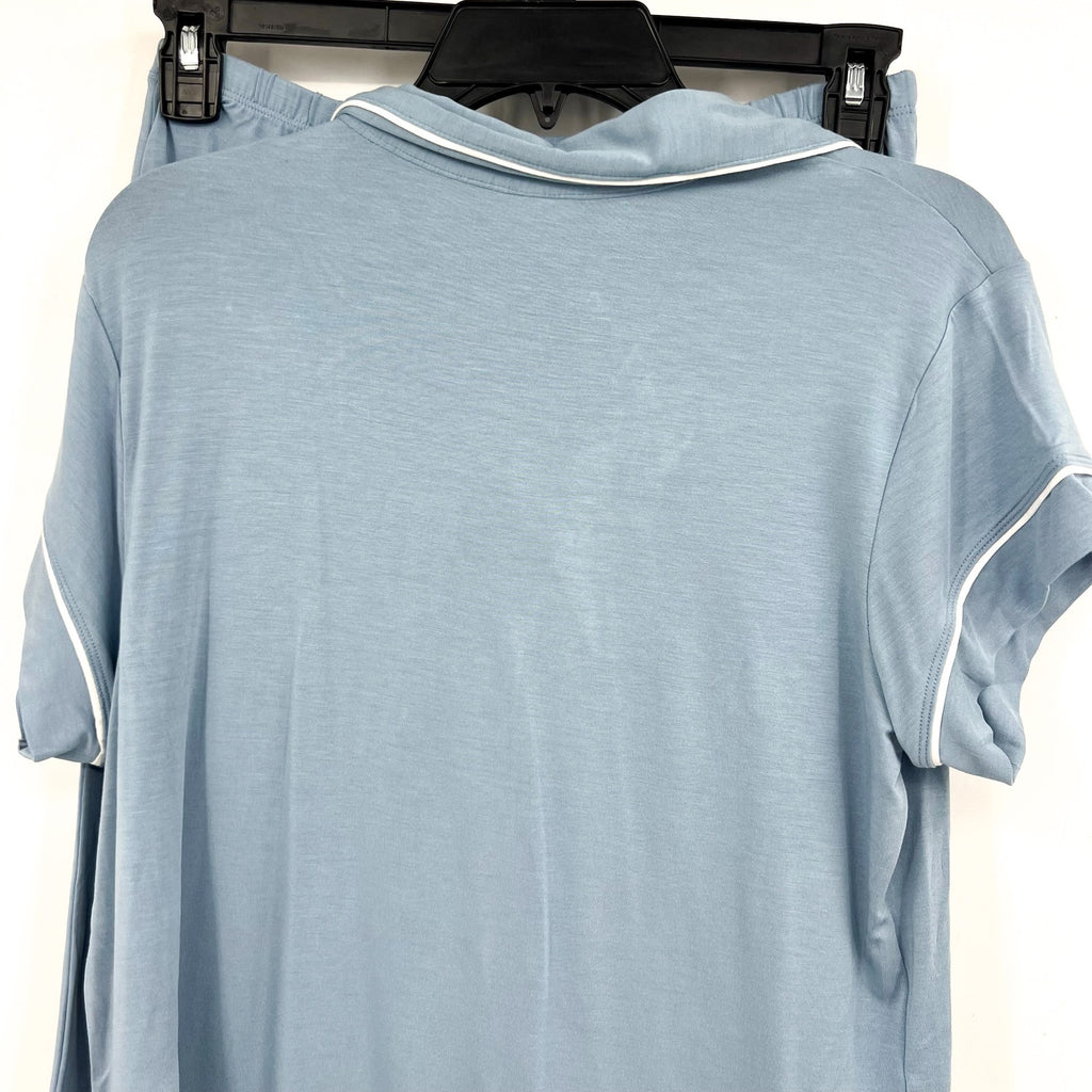 EBERJEY Gisele PJ Set Medium Light Blue Short Sleeve & Cropped Pant NWT
