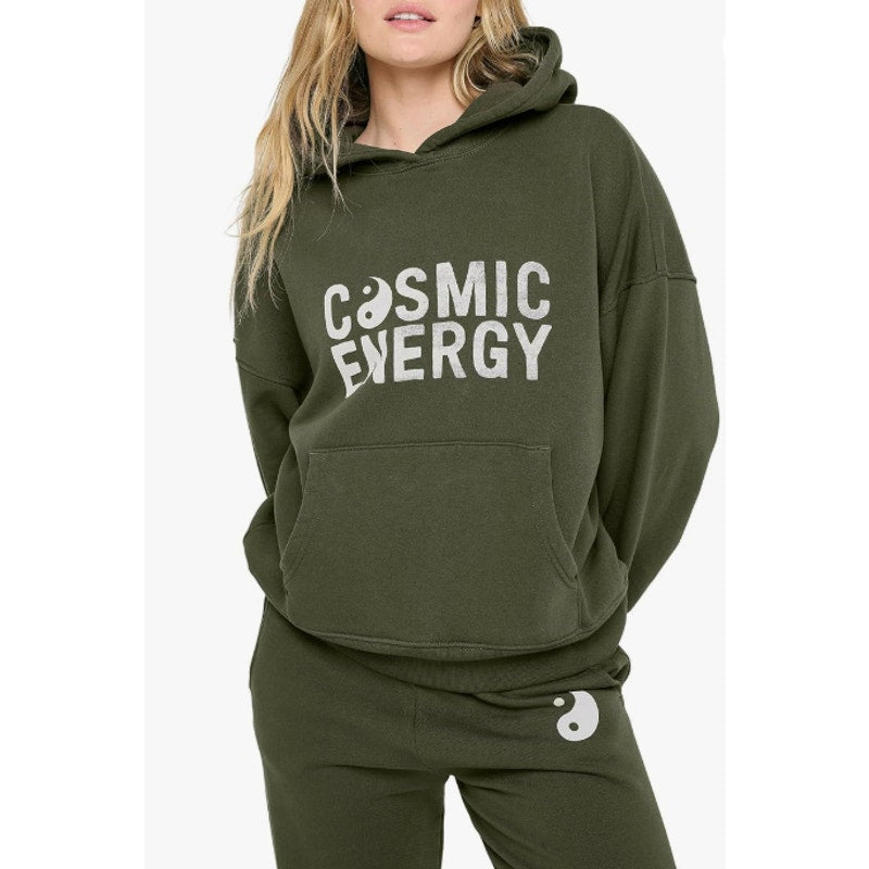 SPIRITUAL GANSTER Cosmic Energy Easy Hoodie Small Spruce Green Sweatshirt NWOT