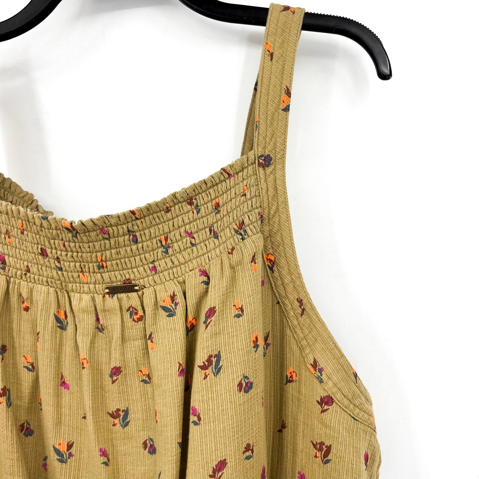 PRANA Women's Little Palm Cami Tank Top XL Green Floral Sweet Grass Meadow NWT
