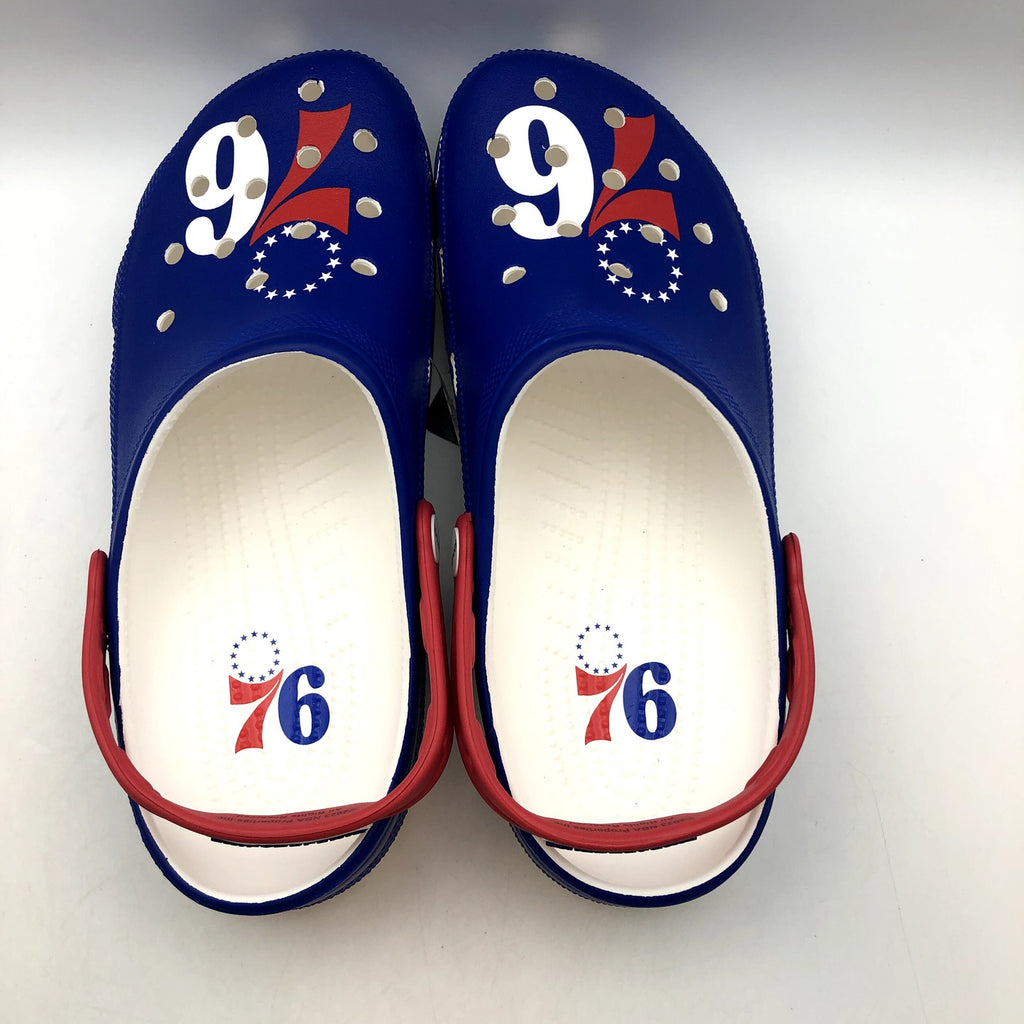 Crocs NBA Mens Philadelphia 76ers Classic Clog Size 11 Blue White NWT