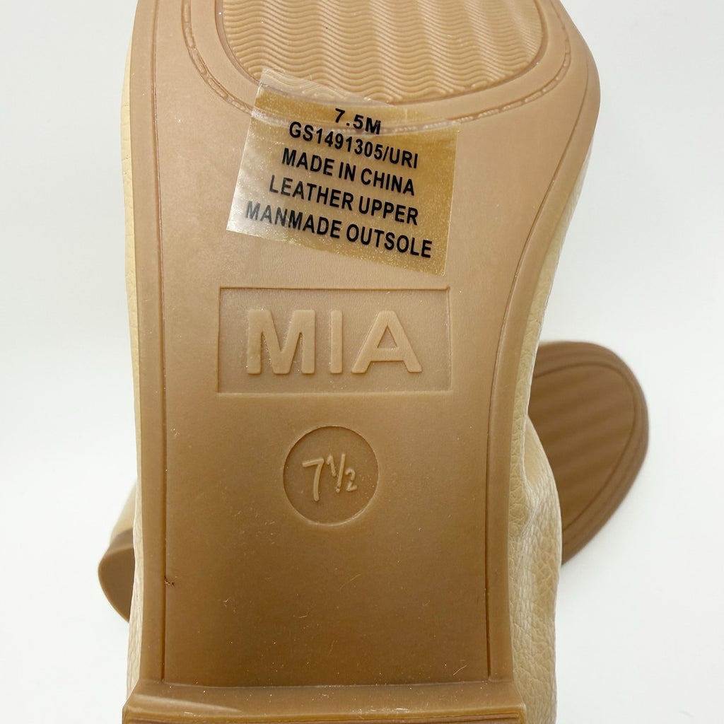 MIA Womens URI Ballet Flats Size 7.5 M Tan Beige Leather NWOB