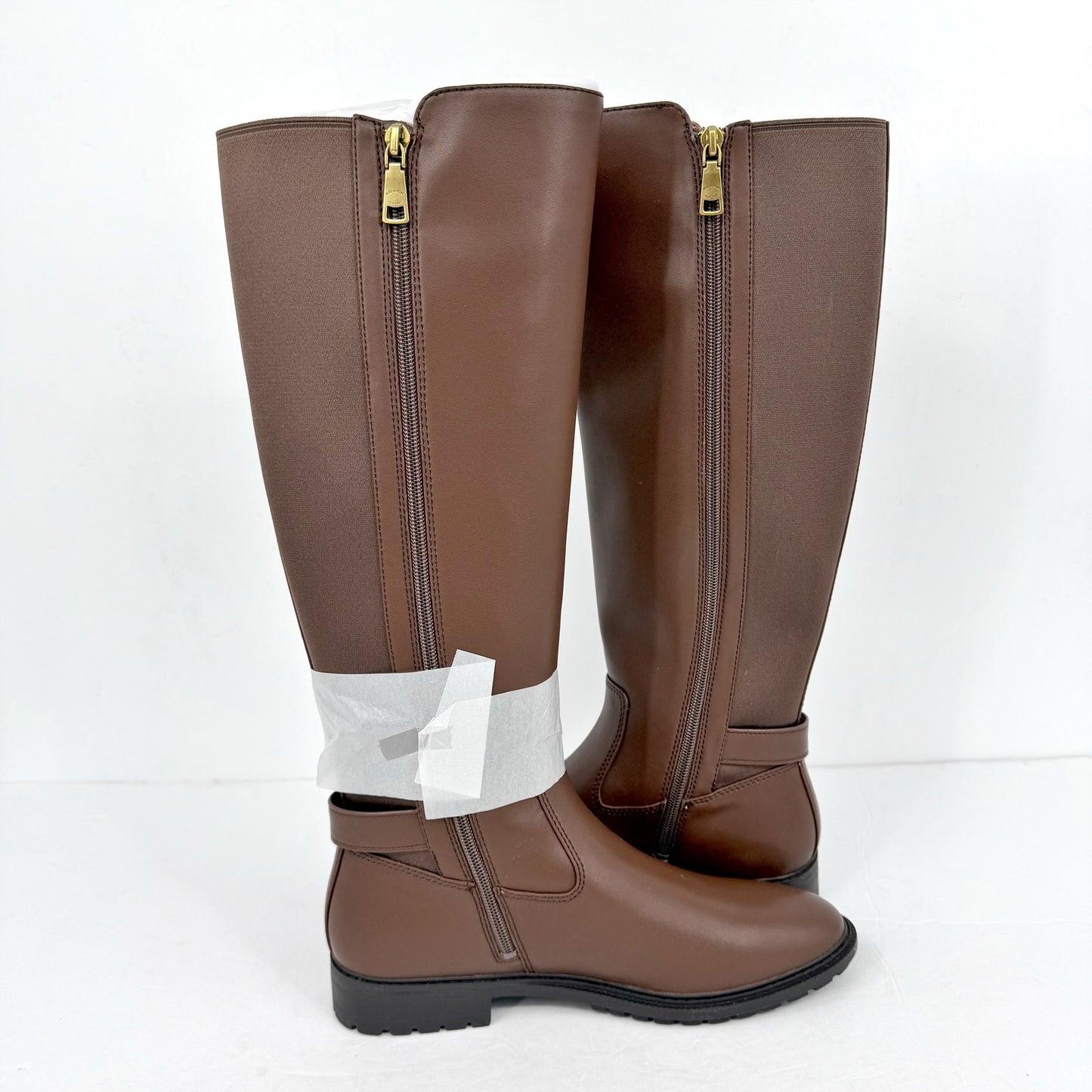 Coach Womens Faith Knee High Boots US 8.5 B EU 39 Brown Vegan Leather NIB