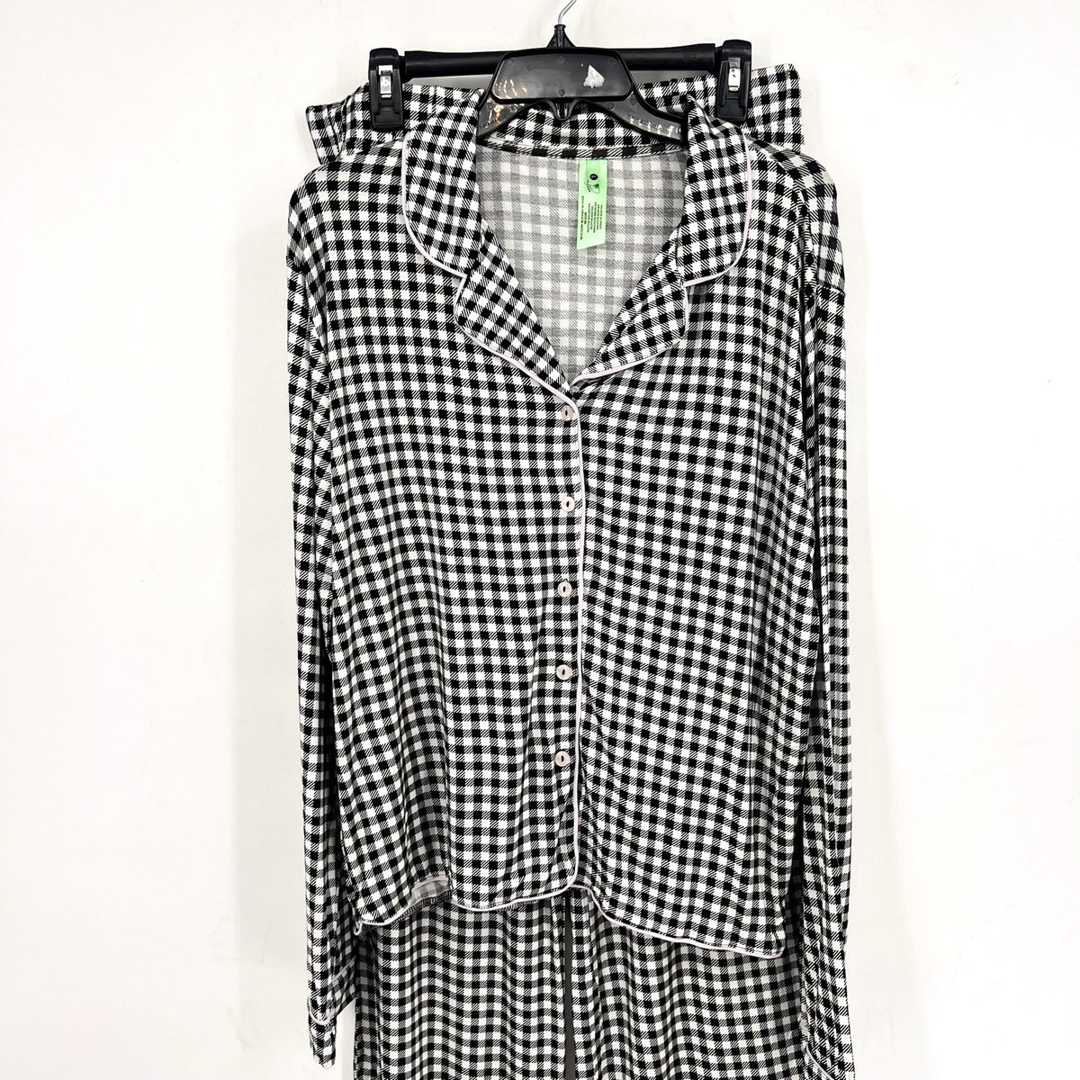 HONEYDEW Womens All American Long Sleeve Top Pants Pajamas Large Black White NWT