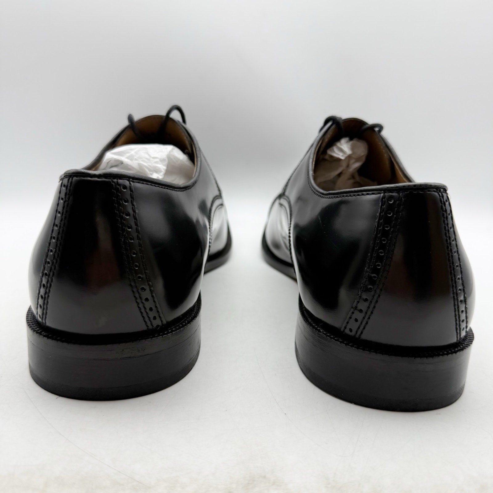 Johnston & Murphy Mens Bradford Oxford Shoes US 13 EEE Black Patent Leather NWOB