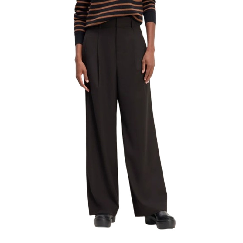 EVERLANE Women's The Italian Wool Way-High Drape Pants Size 6 Black NWT