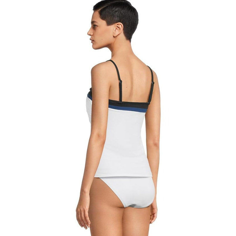 TOMMY BAHAMA Island Cays Colorblock Bandini Swim Top Medium White Blue NWT