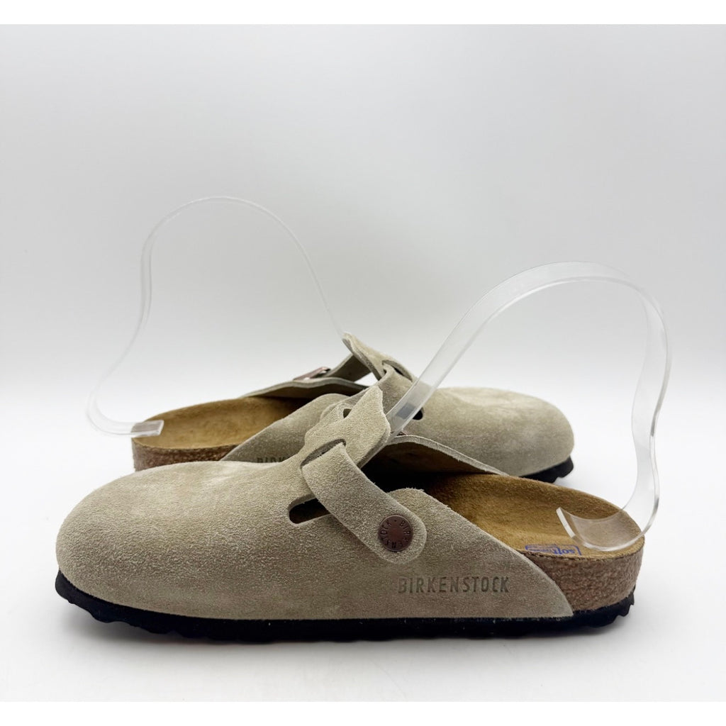 Birkenstock Women's Boston Soft Footbed Clogs EU 35 Taupe Suede NWT