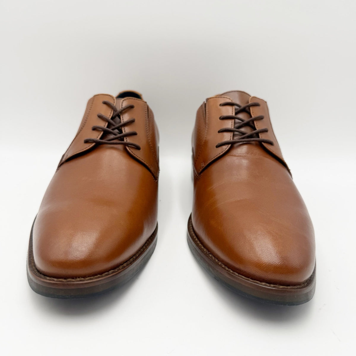 Johnston & Murphy Mens Landry Plain Toe Dress Shoe Size 9 M Brown Leather NIB