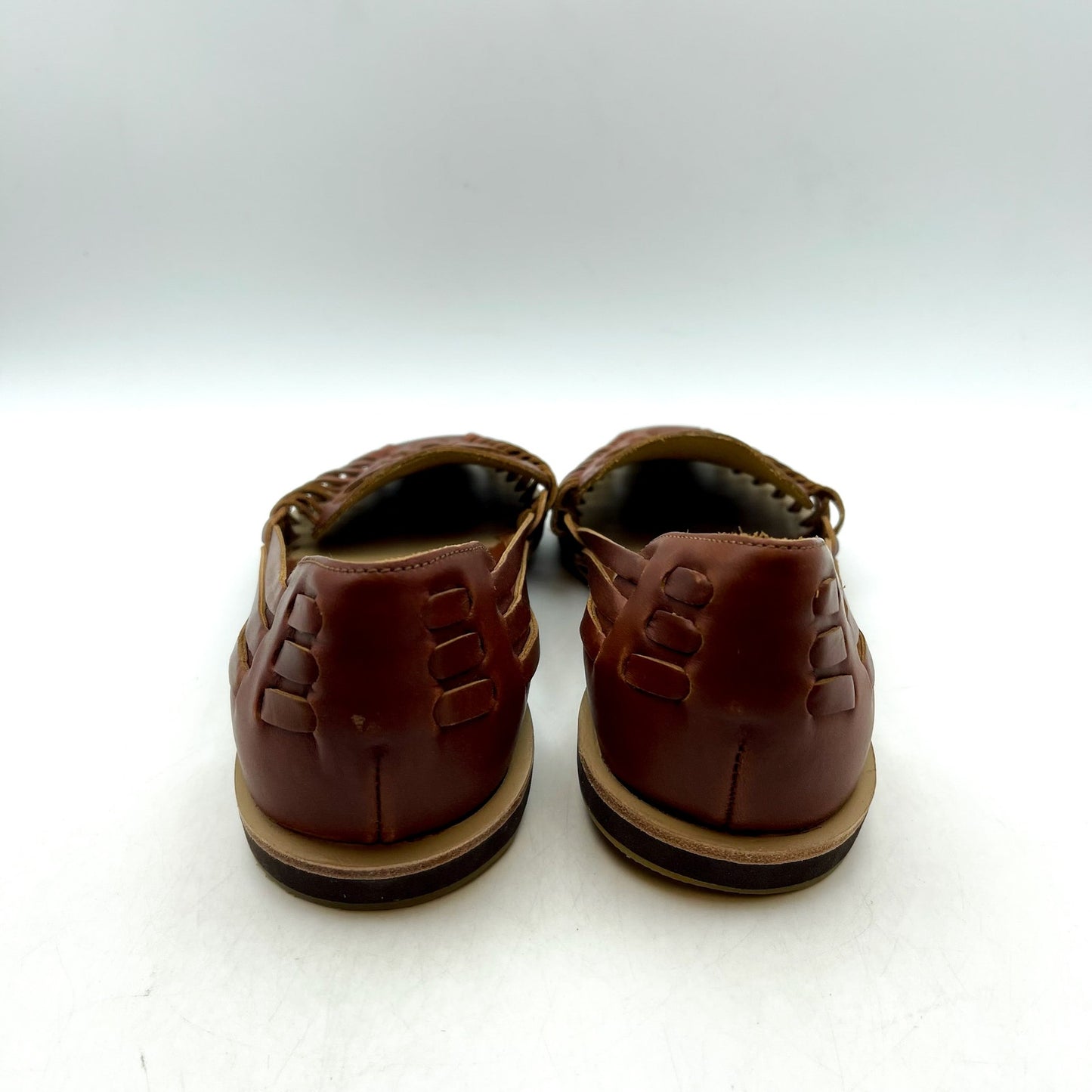 NISOLO Mens Huarache Water Resistant Sandals US 8.5 Brandy Leather NWOB