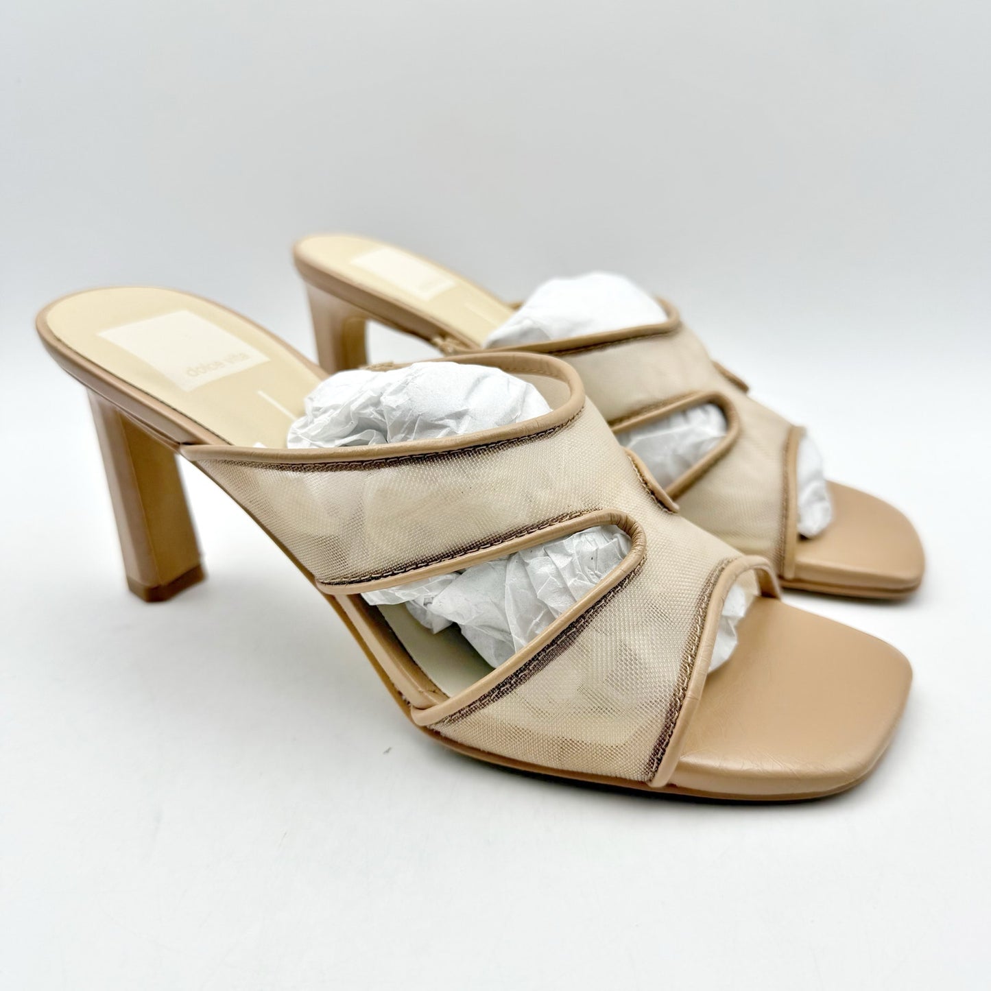 Dolce Vita Womens Gitel Heeled Sandals US 6 Light Tan Leather NIB