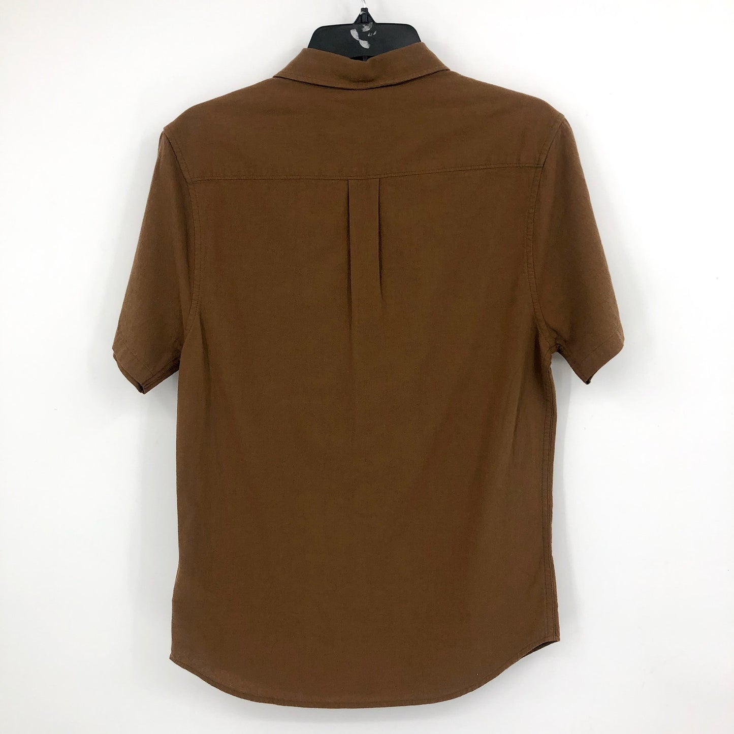 MADEWELL Men's Crinkle Cotton Perfect Fit Shirt XS Brown Short-Sleeve NJ719 NWT