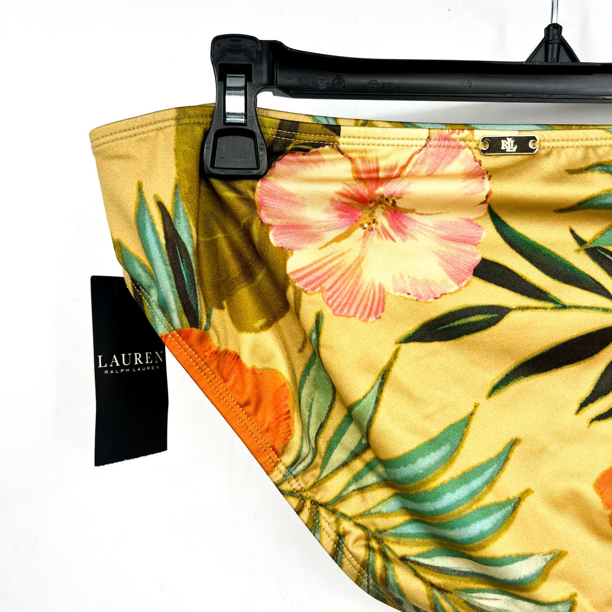 LAUREN RALPH LAUREN Hipster Bikini Bottoms Size 8 Gold Island Tropical Print NWT