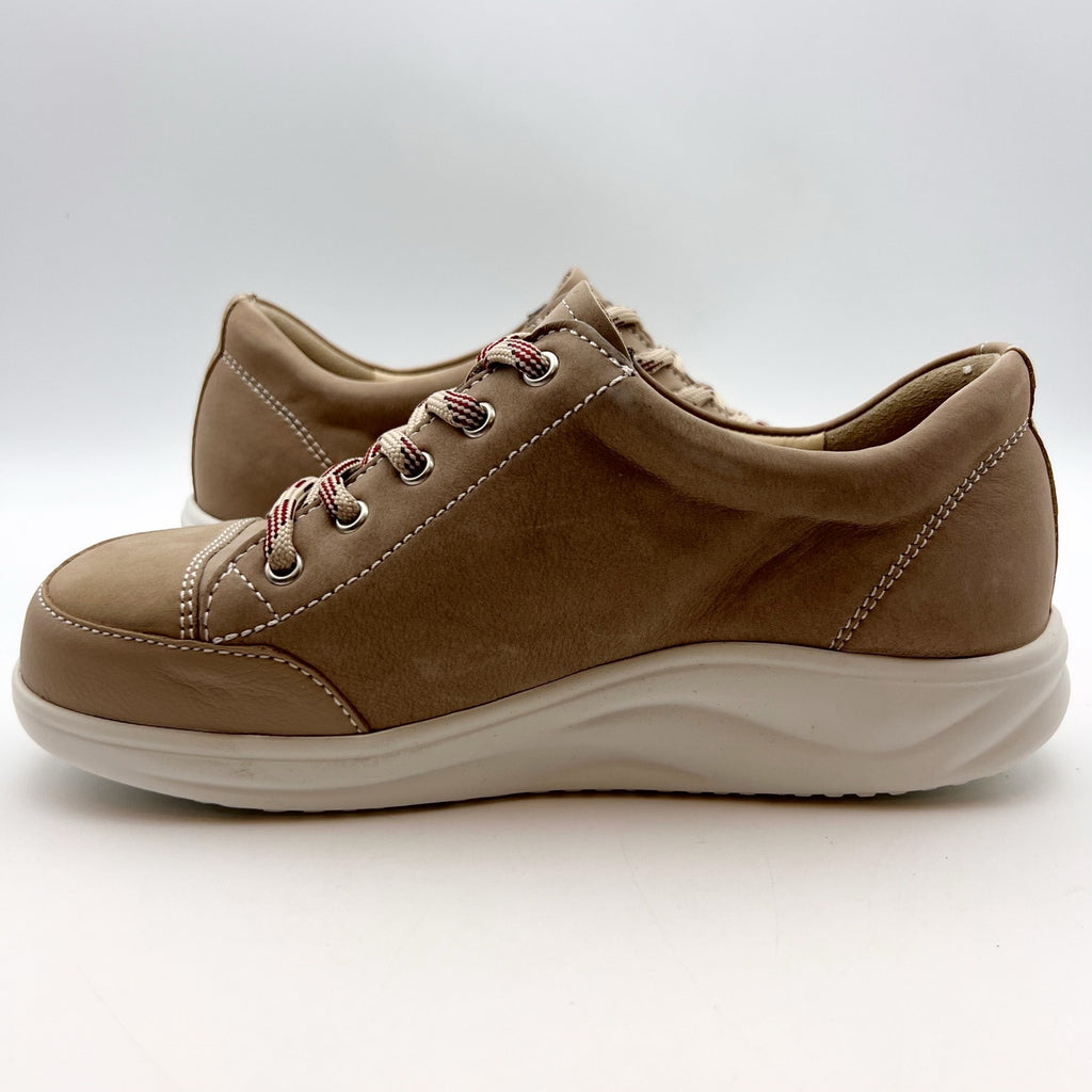 Finn Comfort Womens Ikebukuro Darkbrown Grass Sneakers US Size 7 Tan Leather NIB