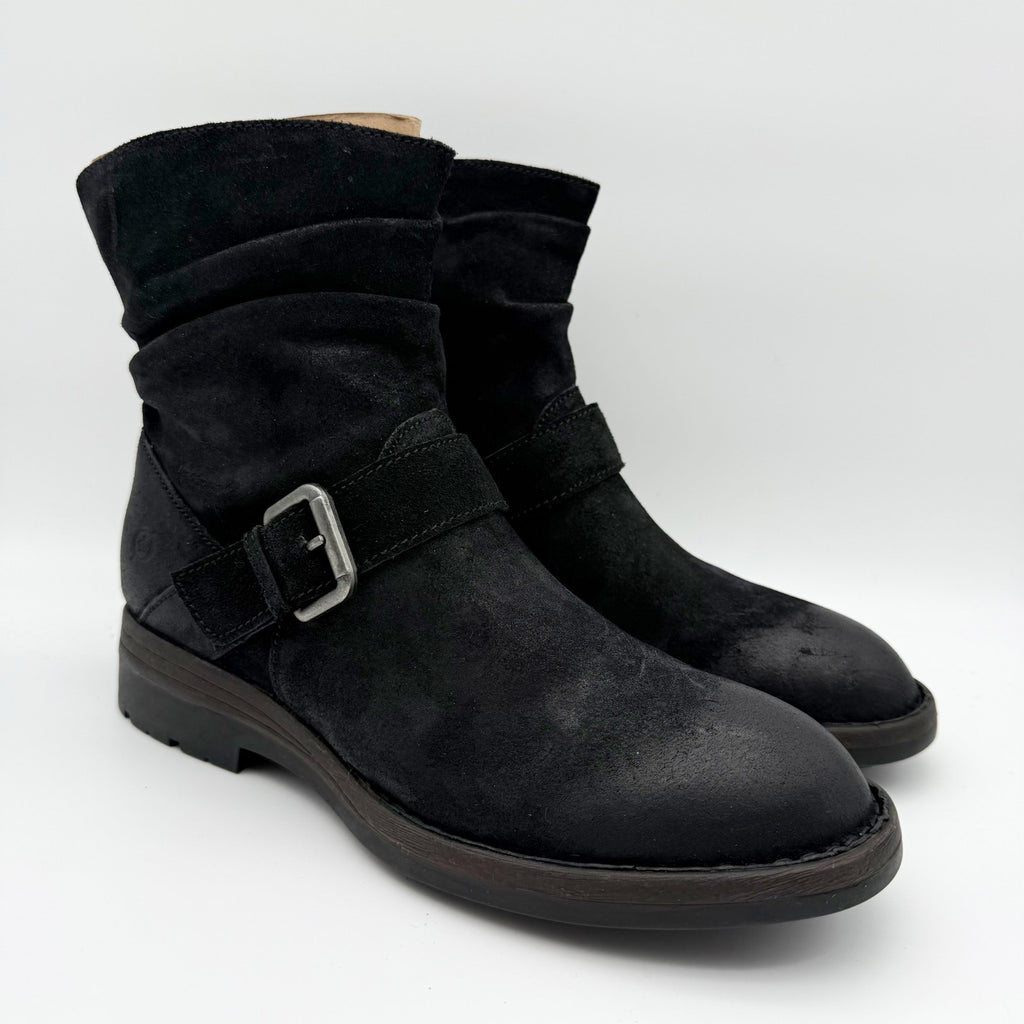 Born Womens Midway Slouch Ankle Booties US 9.5 M EU 40 Black Leather NIB