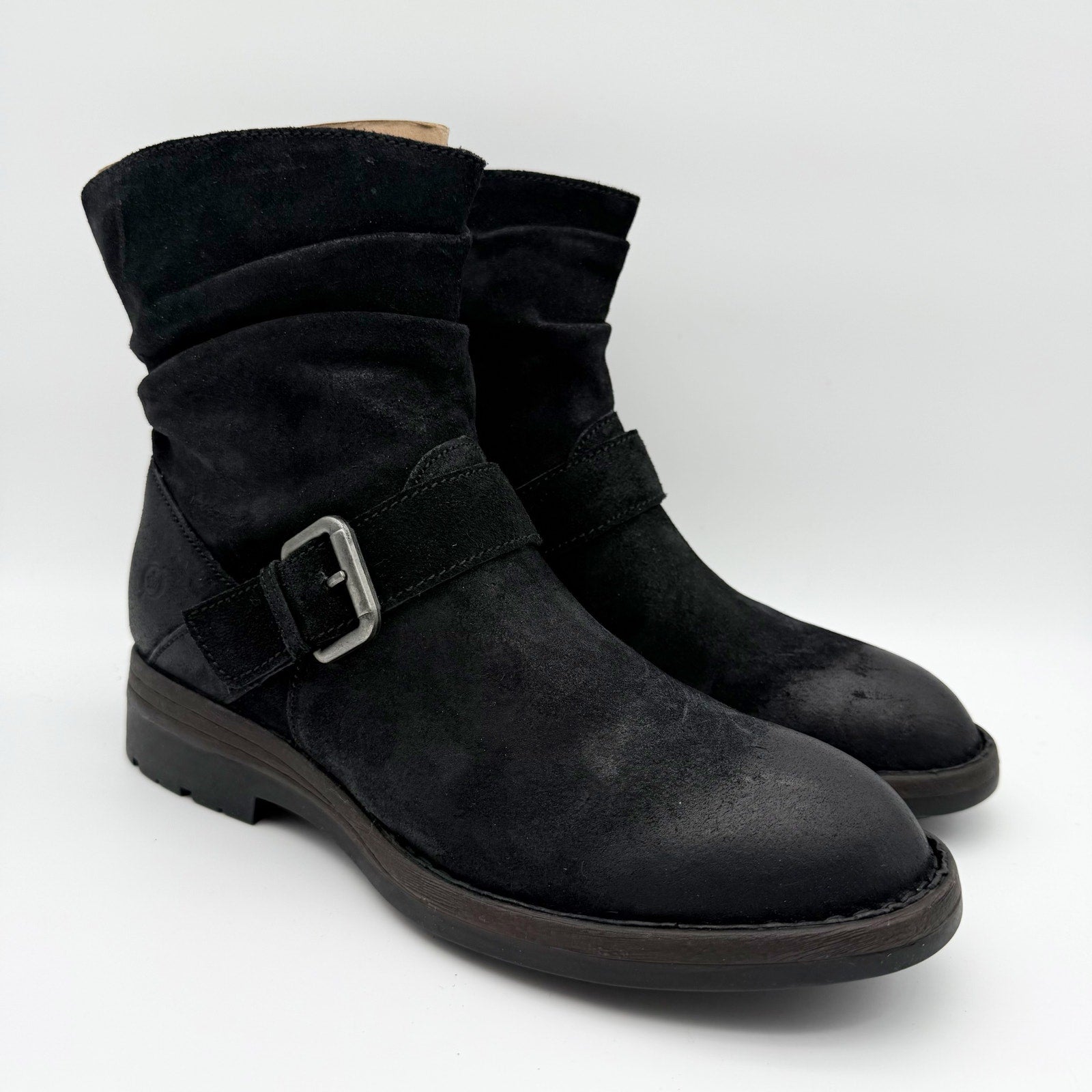 Born Womens Midway Slouch Ankle Booties US 9.5 M EU 40 Black Leather NIB