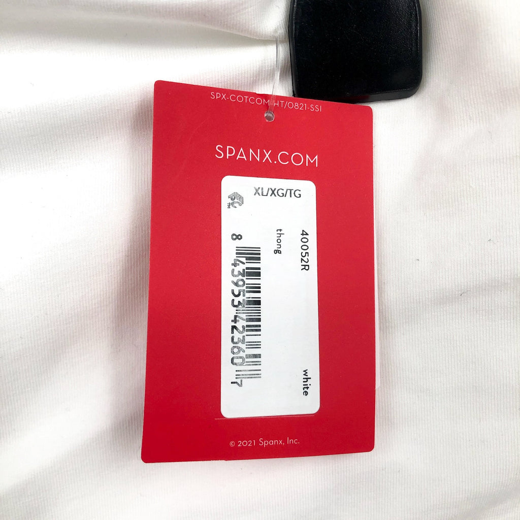SPANX Women's Cotton Control Thong XL White Tummy Shaping 40052R NWT