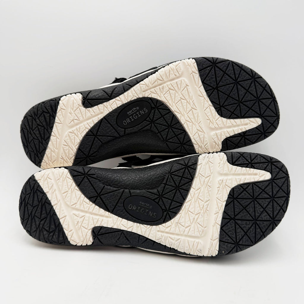 Earth Origins Womens Sinci Slide Sandals Size 9.5 Black Laser Cut Comfort NWOB