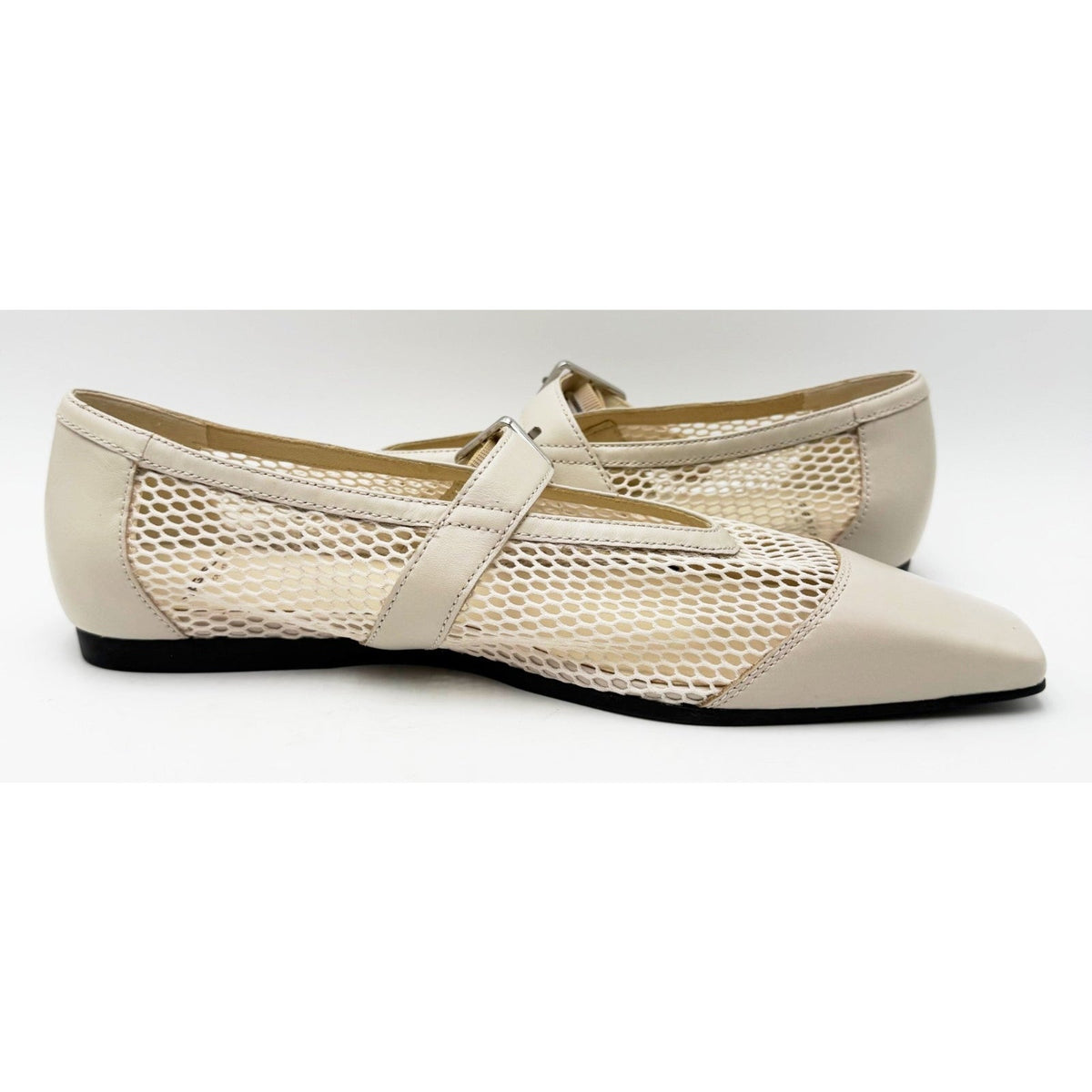 Vagabond Shoemakers Womens Wioletta Mesh Mary Jane Flats Size 10 Off White NWOB
