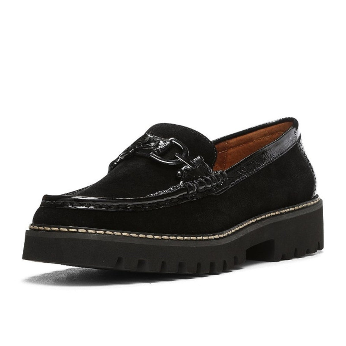 DONALD J. PLINER Women's Helio Loafers Size 7.5 Black Calf Suede NIB