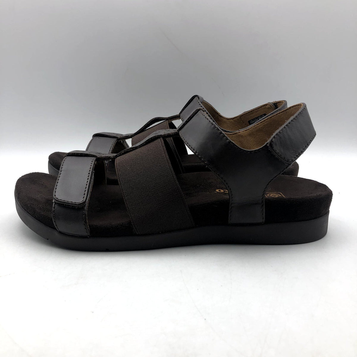 Spenco Womens Anabel Hook & Loop Sandal 7 Wide EU 37.5 French Roast Brown NIB